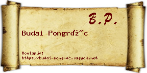 Budai Pongrác névjegykártya