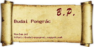Budai Pongrác névjegykártya